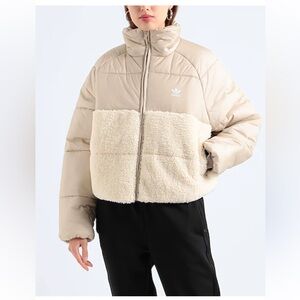 Adidas Women's Beige and Cream Puffer Jacket NWT
